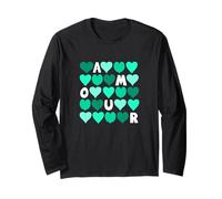 Light Teal Aqua Spell Out The Love Teal Aqua Graphic Long Sleeve T-Shirt