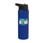 Light Teal Aqua You Already Know What Time Aqua Graphic Stainless Steel Insulated Water Bottle