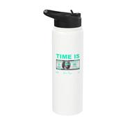 Light Teal Aqua You Already Know What Time Aqua Graphic Stainless Steel Insulated Water Bottle