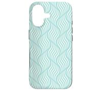 Light Teal White Wave Curve Organic Nature Pattern Case for iPhone 17