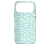 Light Teal White Wave Curve Organic Nature Pattern Case for iPhone 17 Pro Max