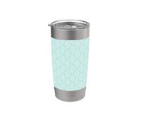 Light Teal White Wave Curve Organic Nature Pattern Stainless Steel Insulated Tumbler