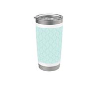 Light Teal White Wave Curve Organic Nature Pattern Stainless Steel Insulated Tumbler