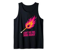 Light The Fire Twirl Design - Neon Match Flame Tank Top