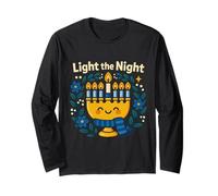 Light The Night Hanukkah Menorah Celebration Design Long Sleeve T-Shirt