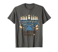 Light The Night Hanukkah Menorah Design T-Shirt