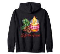 Light The Season Pine Jar Candle Art Zip Hoodie