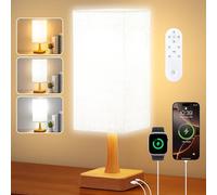 Light Therapy Lamp 10000 Lux Therapy Light with Remote, Upgrade Size, 3 Color Temperatures, 5 Brightness Level Full Spectrum Sunlight Lamp with USB C & A Ports Home/Office Use As Lift Mood, Grain, 24W