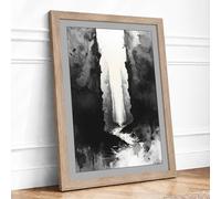 Light Through Darkness Minimalist Framed Wall Art Print A2 (59.4×42cm) Oak, Wall Decor for Living Room, Bedroom, Office & Home, Ready to Hang, Art Gift
