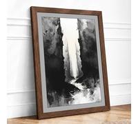 Light Through Darkness Minimalist Framed Wall Art Print A4 (29.7×21cm) Walnut, Wall Decor for Living Room, Bedroom, Office & Home, Ready to Hang, Art Gift