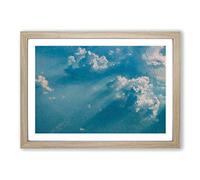 Light Through The Clouds Framed Print | A2 Oak Framed Wall Art | Ready to Hang | Modern Landscape Picture | Living Room Bedroom Lounge Office