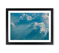 Light Through The Clouds Modern Art Framed Print | A4 Black Framed Wall Art | Ready to Hang | Modern Landscape Picture | Living Room Bedroom Lounge Office