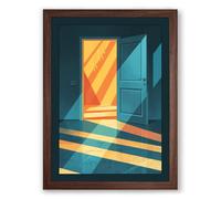 Light Through the Doorway Geometric Framed Wall Art Print A1 (84.1×59.4cm) Walnut, Wall Decor for Living Room, Bedroom, Office & Home, Ready to Hang, Art Gift