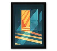 Light Through the Doorway Geometric Framed Wall Art Print A4 (29.7×21cm) Black, Wall Decor for Living Room, Bedroom, Office & Home, Ready to Hang, Art Gift