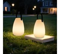 light to hope Pack of 2 LED Battery Outdoor Lamp, Dimmable Table Lamp, Wireless, RGB & Warm White, IP44 USB-C Portable Camping Lamp, Up to 8-10 Hours Battery Life for Outdoors, Garden, Patio, Dining