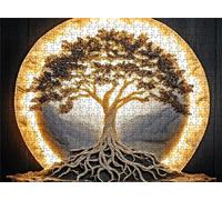 Light Tree Of Life Puzzle - 5000 Piece Jigsaw Puzzles for Adults - The Back Features Printed Letter Guides - and The Pieces fit Together Snugly - Wooden Puzzles for Adults 61.6 X 41.5 Inch s7h-236