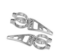 Light Tube Clamp 2Pcs Universal Motorcycle Headlight Mount Bracket Fork Ear Chopper Headlamp 39-41mm fit for Harley Bobber Racer Headlight Bracket(Silver)