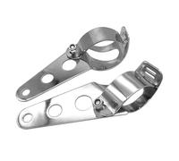 Light Tube Clamp Headlight Bracket 28-46mm Universal Motorcycle Headlight Mount Brackets Headlamp Adjust Turn Signal Lamp Holder Light(Silver Plating 2)