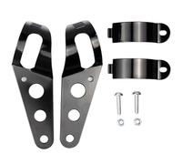 Light Tube Clamp Headlight Bracket 2Pcs 28mm-45mm Universal Motorcycle Headlight Mount Brackets Fork Ear Chopper Headlamp Holder Adjust Motor Mount(28-36MM Black)