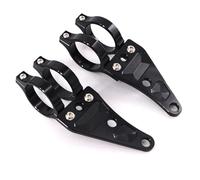 Light Tube Clamp Headlight Bracket for Motorcycle 41mm Fork Headlight Mount Bracket Head Lamp Holder Aluminum Accessories(Black)