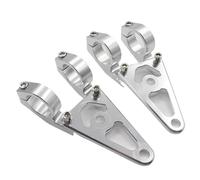 Light Tube Clamp Motorcycle Headlight Mounting Bracket Silver CNC 27mm 30mm 45mm Front Fork Tube Fit for Honda Monkey Parts Headlight Bracket(30mm)