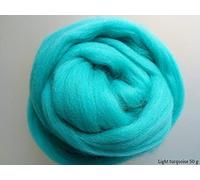 Light Turquoise* 100% Merino Wool Giant Yarn Extreme Arm Knitting Felting Wool Tops Roving Bulky 50g - 4kg (50 g)