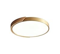 Light, Ultra Thin 1.5in Full Copper Round LED Flush Mount Ceiling Light, Three-Color Dimming Ceiling Lamp, Acrylic Lamp Shade, Flat Modern Ceiling Light Fixture