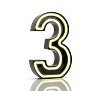 Light Up 3 Numbers, LED Marquee Number with Warm White Lights, Black Lighted Number Sign 3th Birthday Decorations, for Girls Boys Gifts Birthday Party Wedding Anniversary Decor