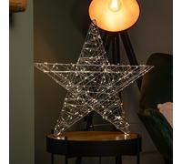 Light up 3D Christmas Silver Star with 180 Warm White LEDs Samuel Alexander Silver One Size