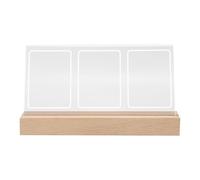 Light Up 3in Mini Acrylic Photo Frame Instant Picture Frame for Night Light Desktop with Wooden Base for 3in Photo, Clear Acrylic Night Light Desk Photo Frame Picture Holder