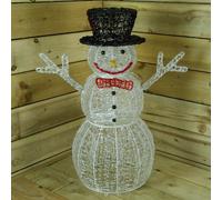 LIGHT UP 76cm ACRYLIC Christmas SNOWMAN Decoration with 88 MULTI COLOUR LED Lights