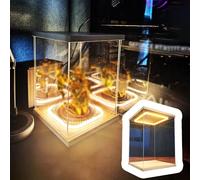 Light up Acrylic Boxes, 4", 6", 8", 10", 12", 14", 16", 20", 24" High Organizer, Dustproof Transparent Large Storage Space Box Stackable(45x60xH60cm/18x24x24")