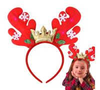 Light Up Antler Headband - Plush Reindeer Ear Headband With LED Colored Lights, Luminous Christmas Antlerr Headdress | Bell Elk Antler Headbands For Holiday, Photo Props, Hair Accessories