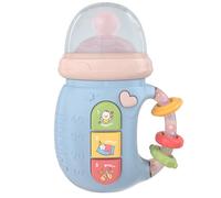 Light Up Baby Rattle & Teether Bottle with Bilingual Sounds, Multi-Mode Musical Toys for Babies 0-12 Months, Educational Toy for Newborns, Blue