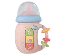 Light Up Baby Rattle & Teether Bottle with Bilingual Sounds - Multi-Mode Musical Toys for Newborns 0-12 Months Educational Toy, Pinks