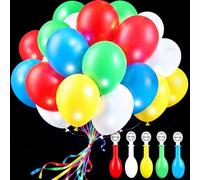 Light Up Balloons with Blink Lights Long Lasting 12-24 Hours,wohot 25Pcs 12'' LED Balloons Glow in the Dark Party Supplies,Thick Latex Illuminated Balloon for Birthday,Wedding,Christmas,New Year's Eve