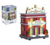 Light Up Bank Collectible Miniature Village Ornaments Figures Build Your Own Christmas Scene