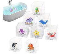 Light up Bath Ice,8-Piece Fun Waterproof Sensory Toys - Glow in the Dark Bath Toys Ice Light - for Birthday Christmas Holiday Party Bathtub Pool Shower Tank
