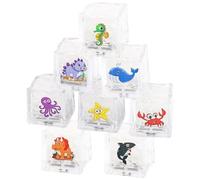 Light Up Bath Ice - 8-Piece Water-Activated Fun, Waterproof Tool | Kids Toys Glow In The Dark Sensory Piece For Boys Girls Bathtub Pool Shower Tank Home Travel Play Birthday Christmas Holiday Set