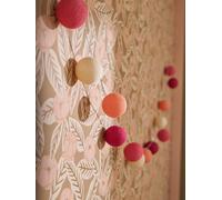 Light-Up Bauble Garland with Switch raspberry pink