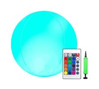 Light Up Beach Balls - Glow In Dark Balls, LED Pool Toys, Inflatable For Pool | IP68 Waterproof LED Floating Nightlight, 16 Colors Remote Control | Backyard Summer Playground Decoration