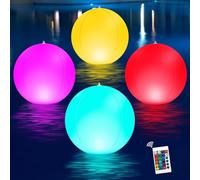 Light Up Beach Balls | LED Beach Ball | 16 Colors LED Light Up Ball with Remote | Inflatable Neon Beach Balls with 4 Adjustable Light Modes for Outdoor Pool Patio Garden Decorations