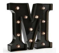 Light Up Black Alphabet Marquee Letters LED Lights Sign for Night Light Home Bar Christmas Lamp Birthday Party Wedding Decoration M