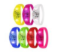 Light Up Bracelets - 7 Pieces Voice Activated Glow Bands, Comfortable Kids Accessories, Fun Flashing LED Wristbands, Party Glow Bracelets | Home Indoor Outdoor Camping School Night Activities