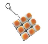 Light Up Bread Keyboard Fidget Keychain 6cm Clicker Sensory Toy For Adults Home Office Travel Classroom School Work Stress Relief Focus Aid