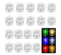 Light Up Building Bricks, 18 LED Light Bricks, 2x2 Square, 6 Colours, Compatible with Standard Building Blocks, Replaceable Batteries (Cylindrical)