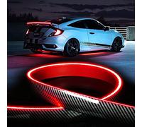 Light up Car Spoiler, Universal Exterior Rear Roof Spoiler Tail Wing Splitter Carbon Fiber Accessories LED Strip Lights for Cars Driving Brake Turn Signal Running Warning Trim Lamp (130cm)