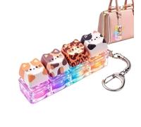 Light Up Cat Keycap Keychain, Glowing Dog & Cat Keyboard Clicker Fidget Toy | Cute Cartoon Fidget Toy with Crisp Sound and lights, Stress Relief Finger Toy for Adults & Kids, Bag Charm Gift