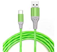 Light up Charging Cable 2M,USB C Charger Cable 60W Fast Charging Type C Cable USB A to C Data Transmission Glowing LED Lead for iPhone iPad Huawei P9 Pixel 7 Samsung Galaxy S23 Switch PS5 Green