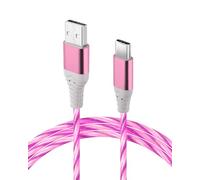Light up Charging Cable 2M,USB C Charger Cable 60W Fast Charging Type C Cable USB A to C Data Transmission Glowing LED Lead for iPhone iPad Huawei P9 Pixel 7 Samsung Galaxy S23 Switch PS5 Red